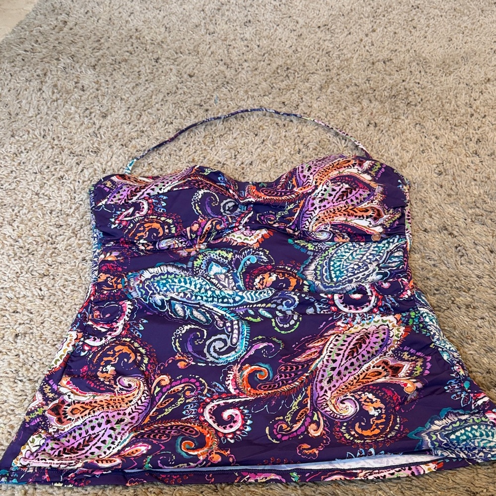 Ralph Lauren Purple and Pink Paisley Top